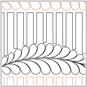 Feather Swag with Lines Pantograph